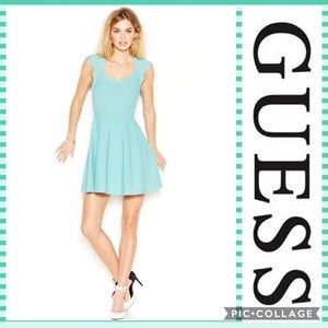 GUESS Cap Sleeve Bandage Flared Dress